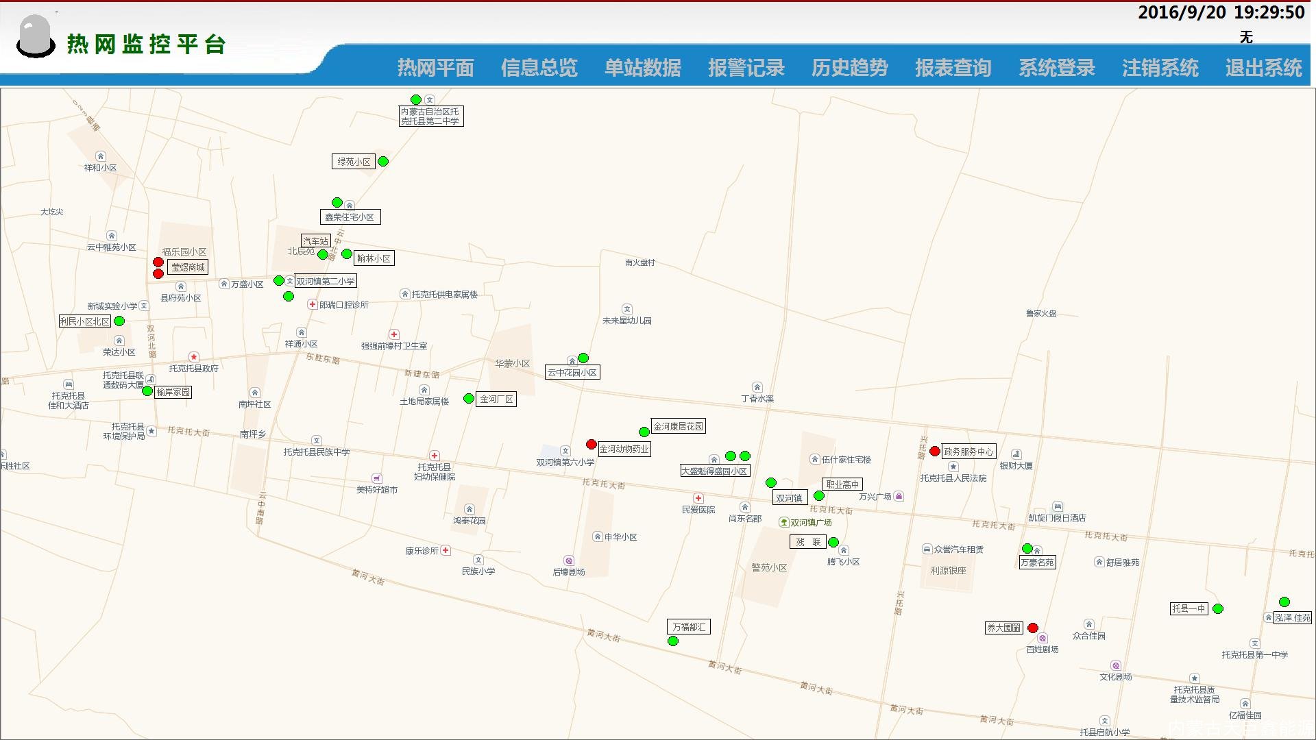 天巨鑫热网换热站远程集中监控系统